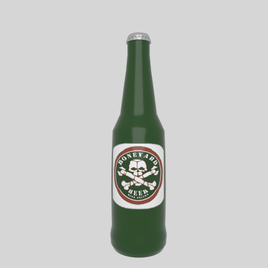 Beer bottle Low-poly 3D model_2