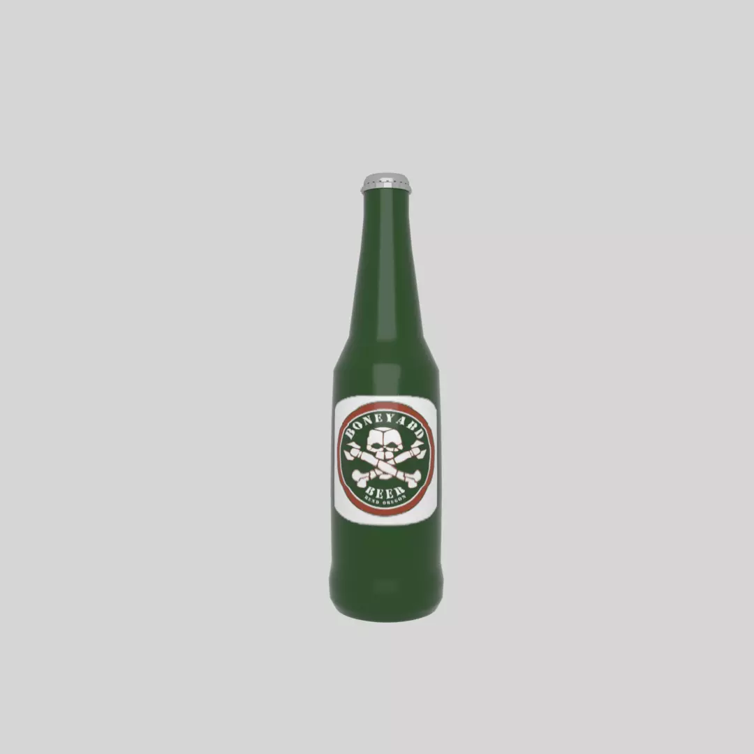 Beer bottle Low-poly 3D model_0
