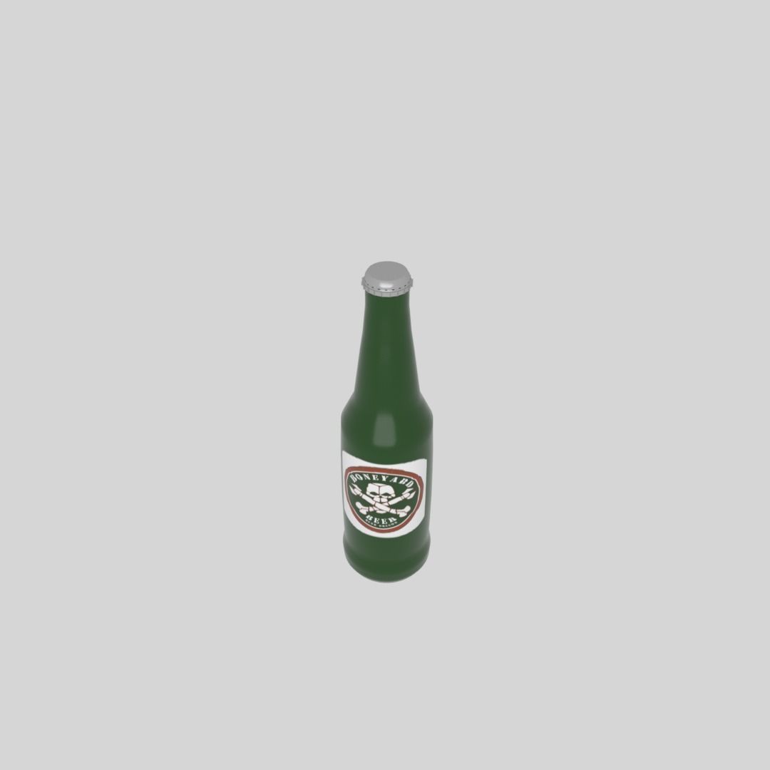 Beer bottle Low-poly 3D model_5