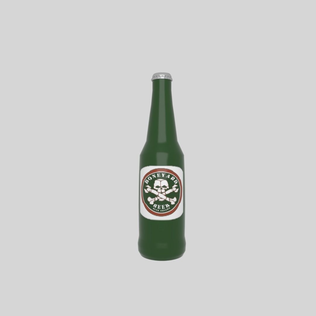 Beer bottle Low-poly 3D model_1
