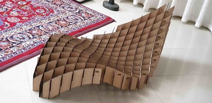 Parametric MDF Chair for CNC or Laser 3mm 3D print model
