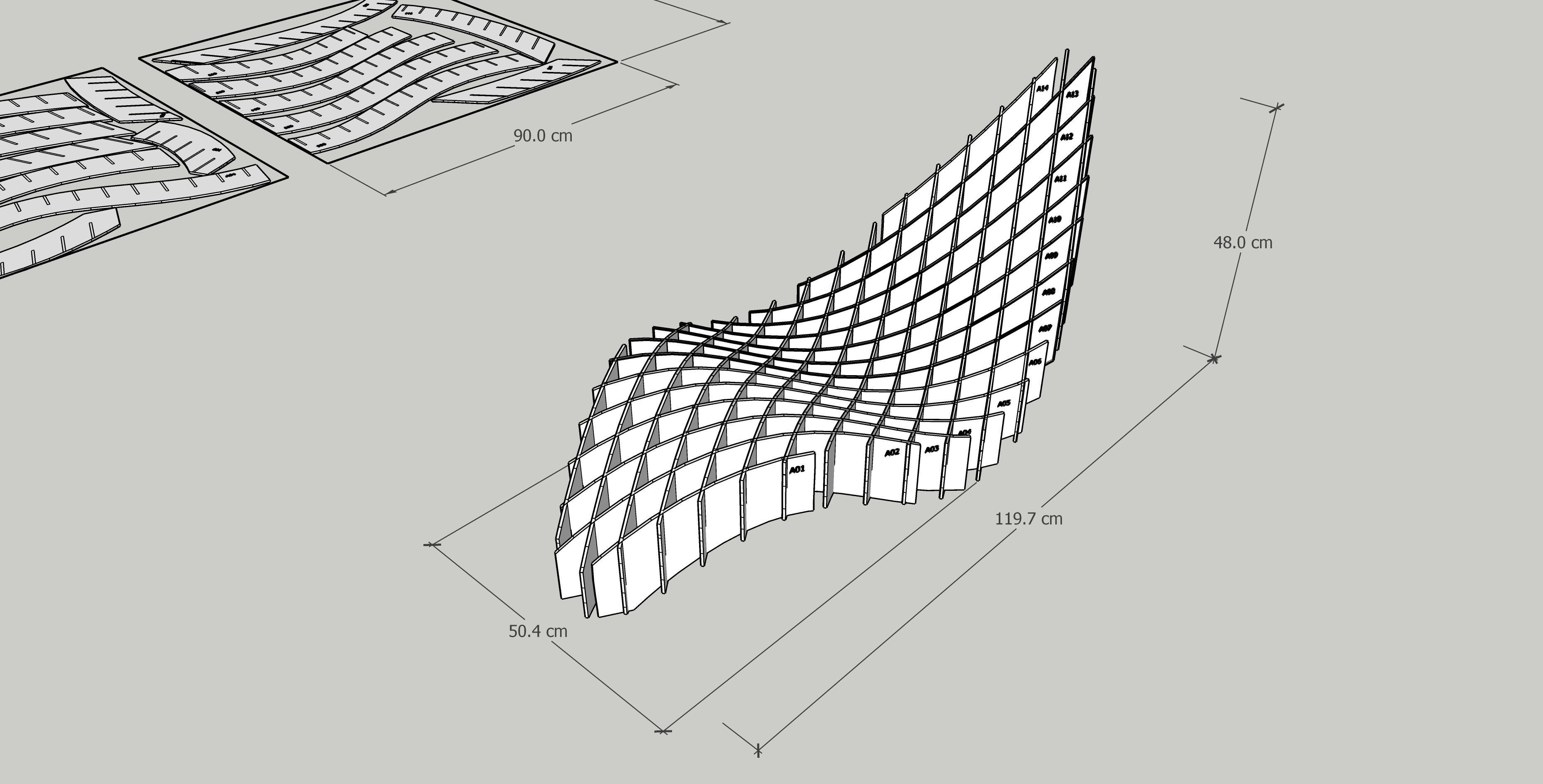 Parametric MDF Chair for CNC or Laser 3mm 3D print model_6