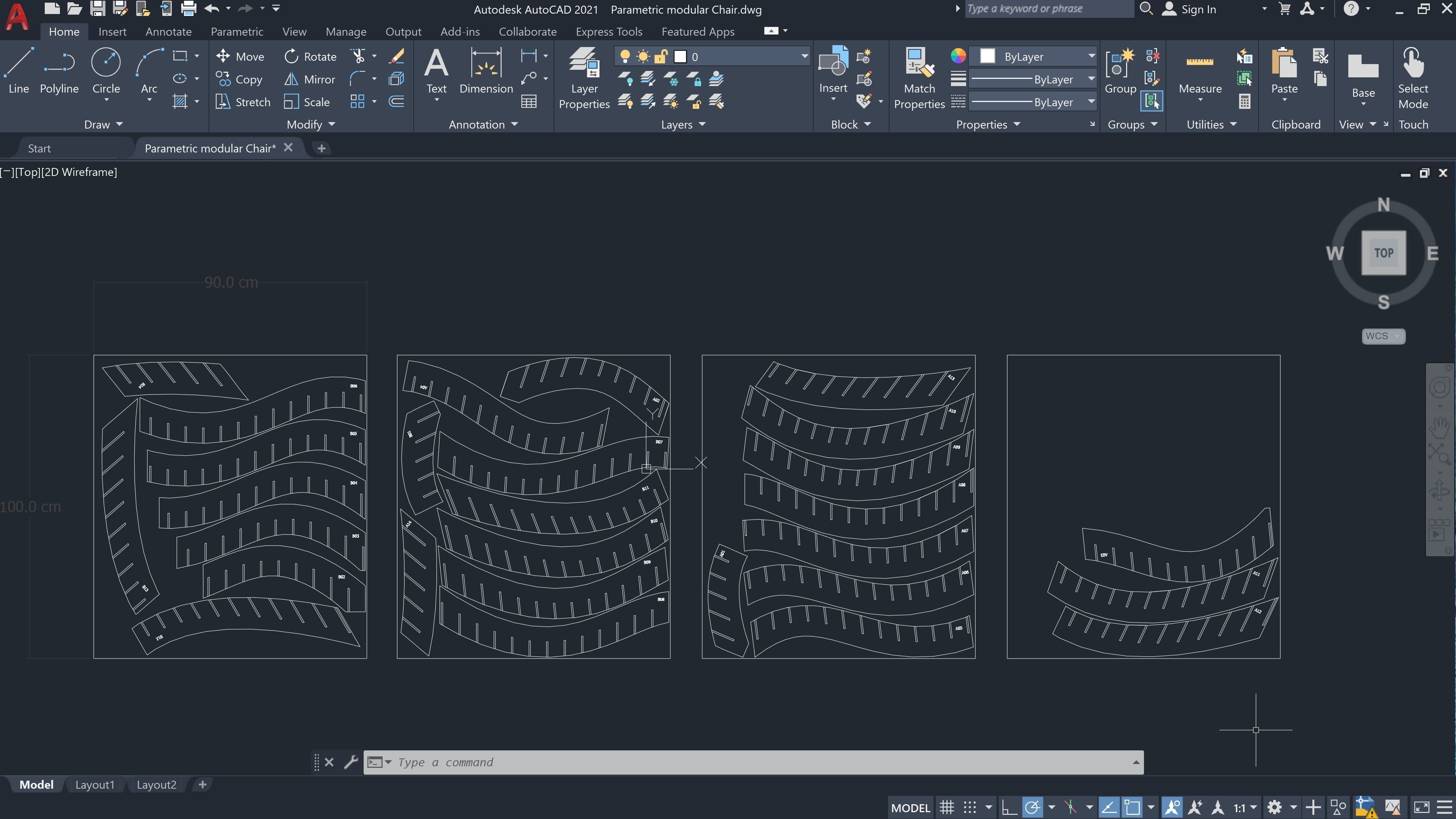 Parametric MDF Chair for CNC or Laser 3mm 3D print model_10