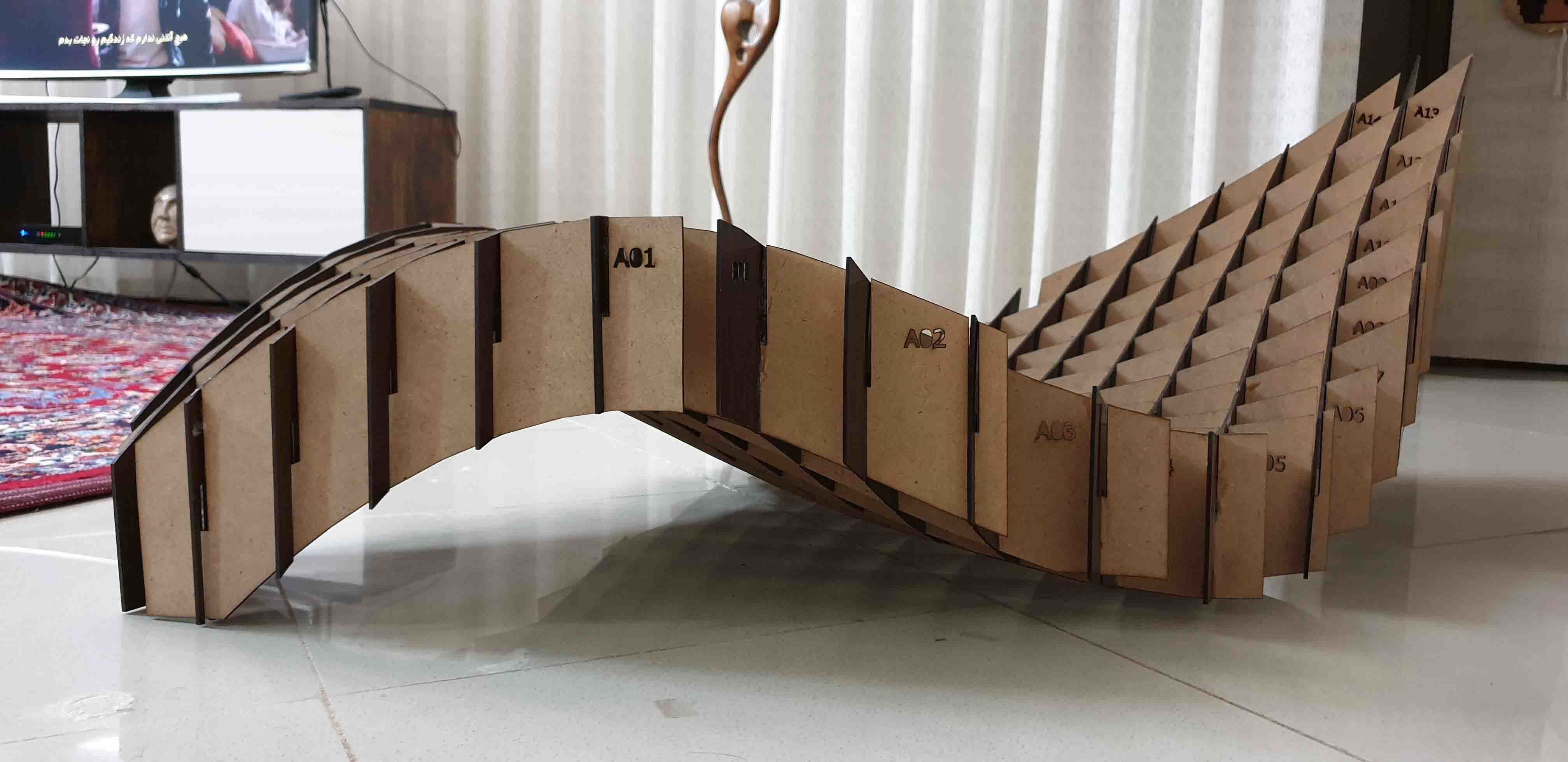 Parametric MDF Chair for CNC or Laser 3mm 3D print model_3