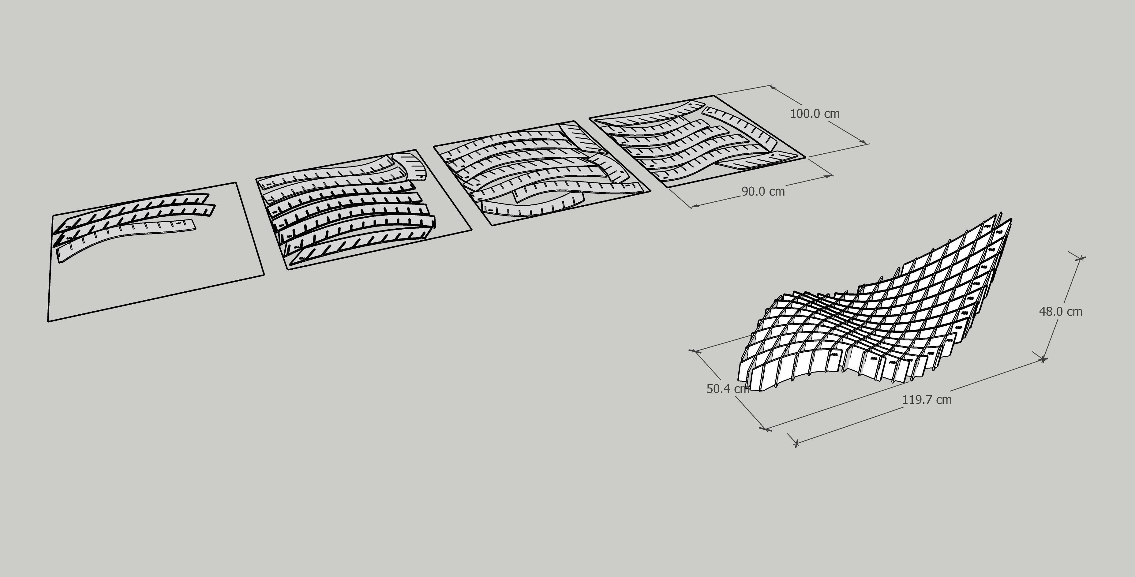 Parametric MDF Chair for CNC or Laser 3mm 3D print model_7