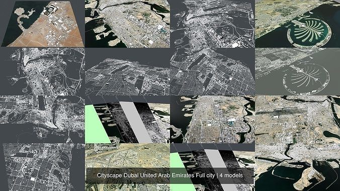 Cityscape Dubai United Arab Emirates Full city 3D Model Collection