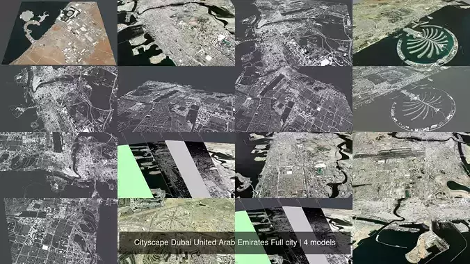 Cityscape Dubai United Arab Emirates Full city 3D Model Collection
