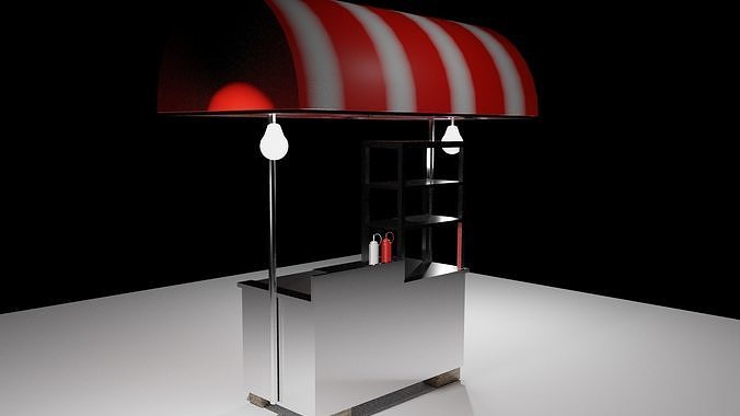 Burger stall Free low-poly 3D model