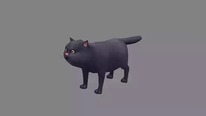 Cartoon black fat cat