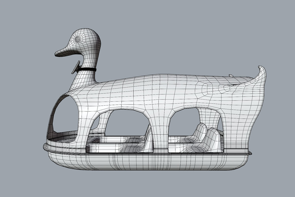 Duck paddle boat 3D model_10