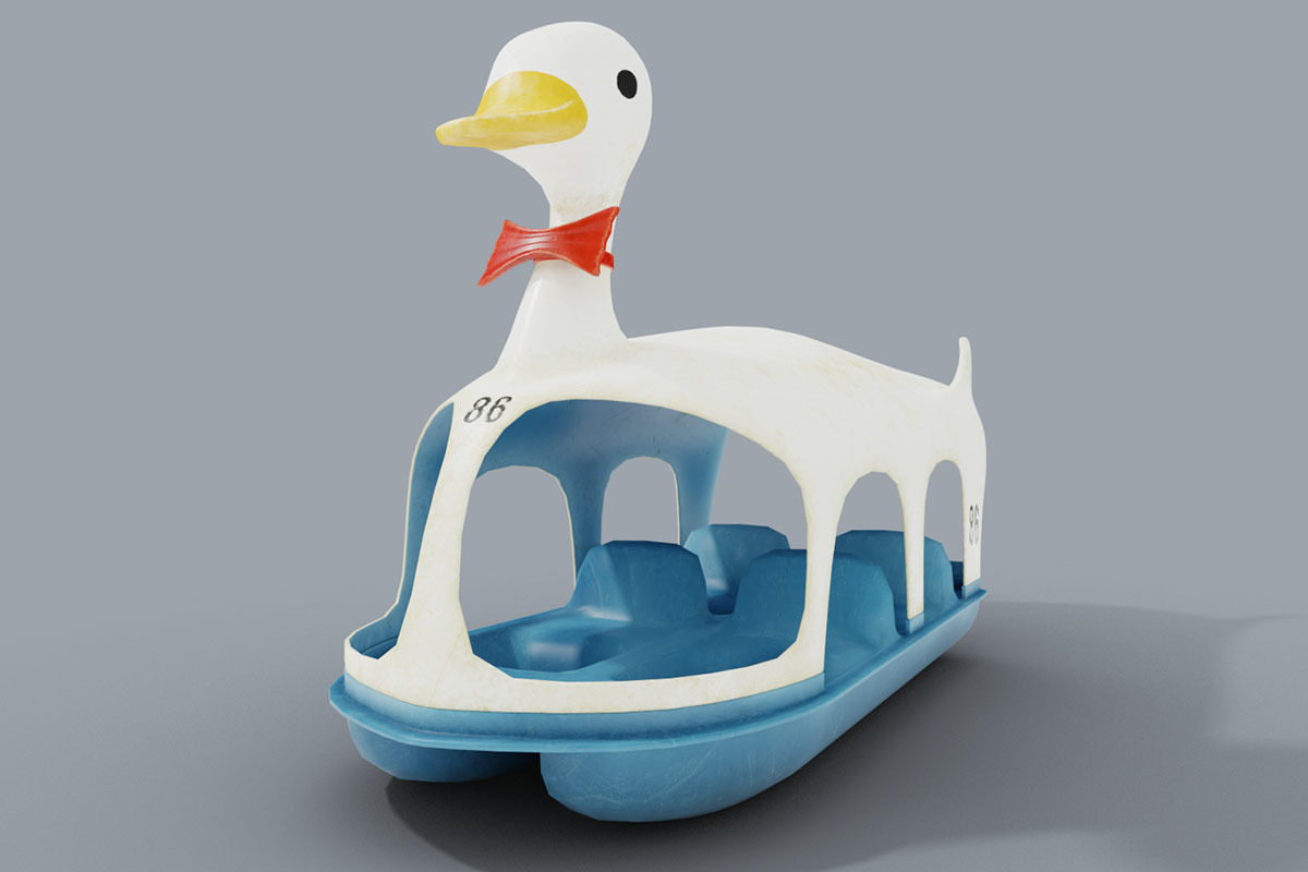 Duck paddle boat 3D model_9