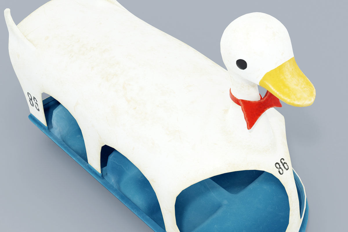 Duck paddle boat 3D model_4