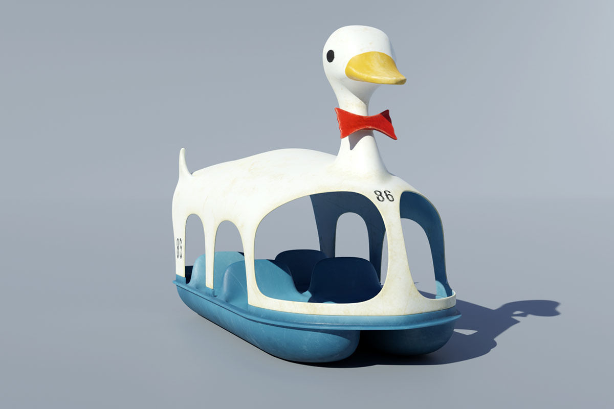 Duck paddle boat 3D model_2