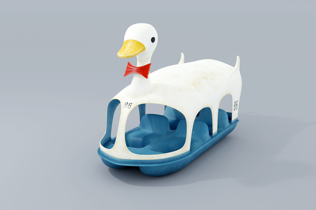 Duck paddle boat 3D model_3