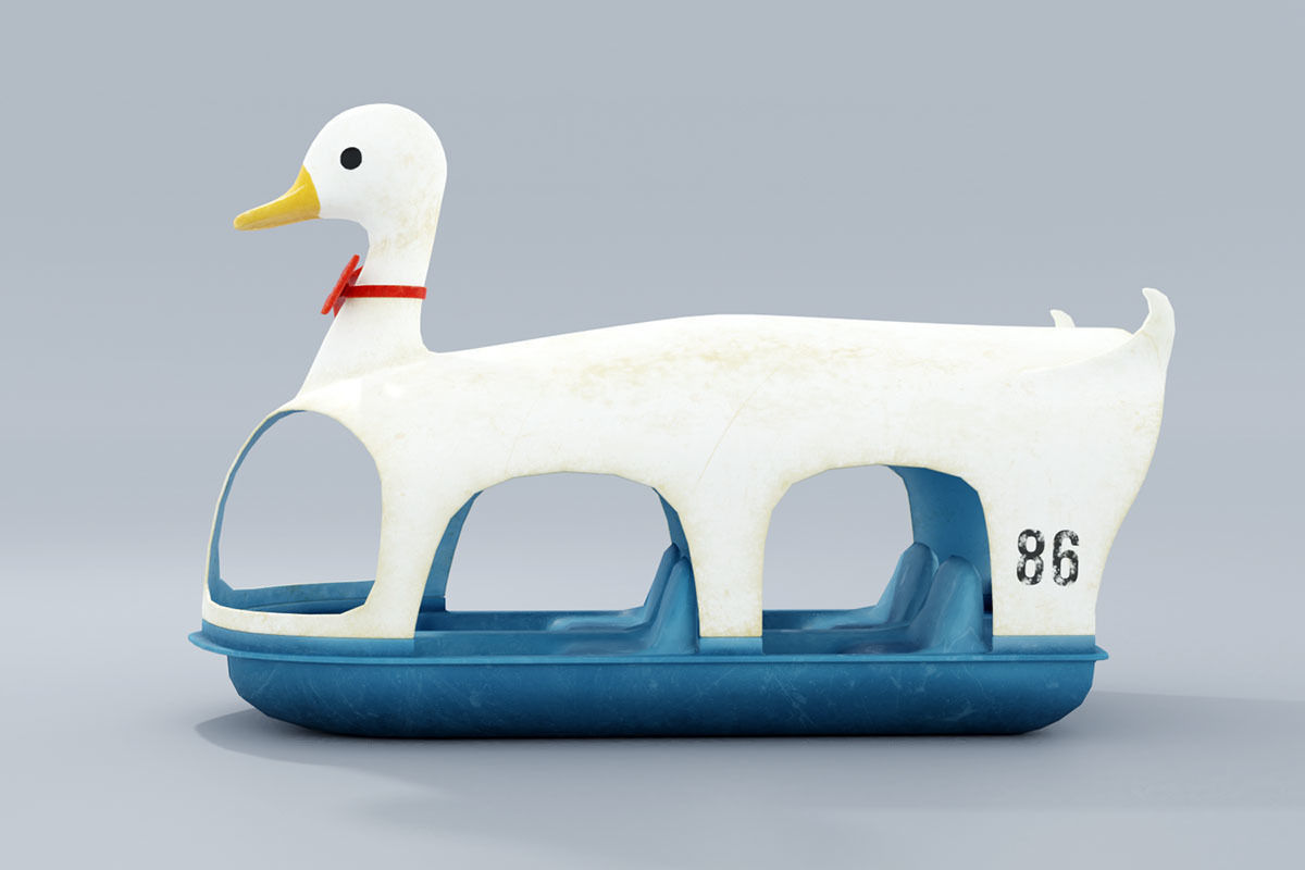 Duck paddle boat 3D model_6