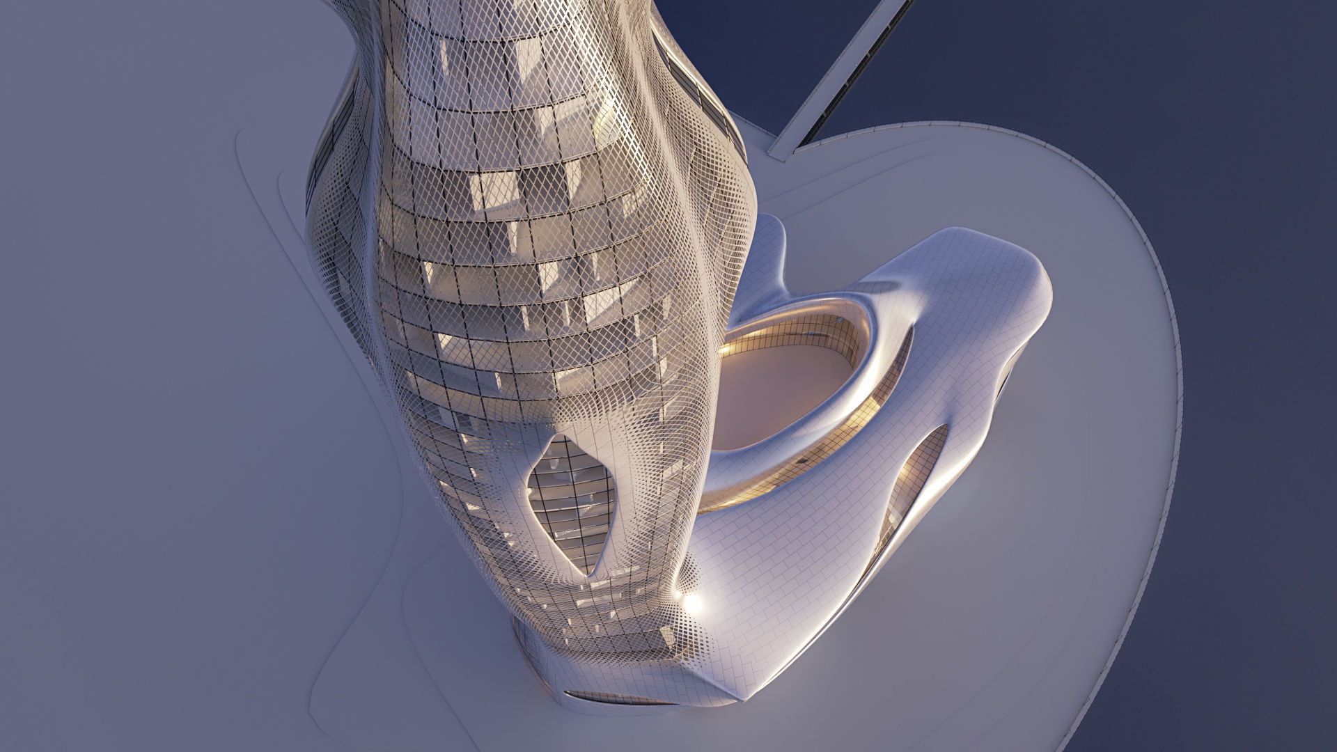 Futuristic building 41 3D model_2