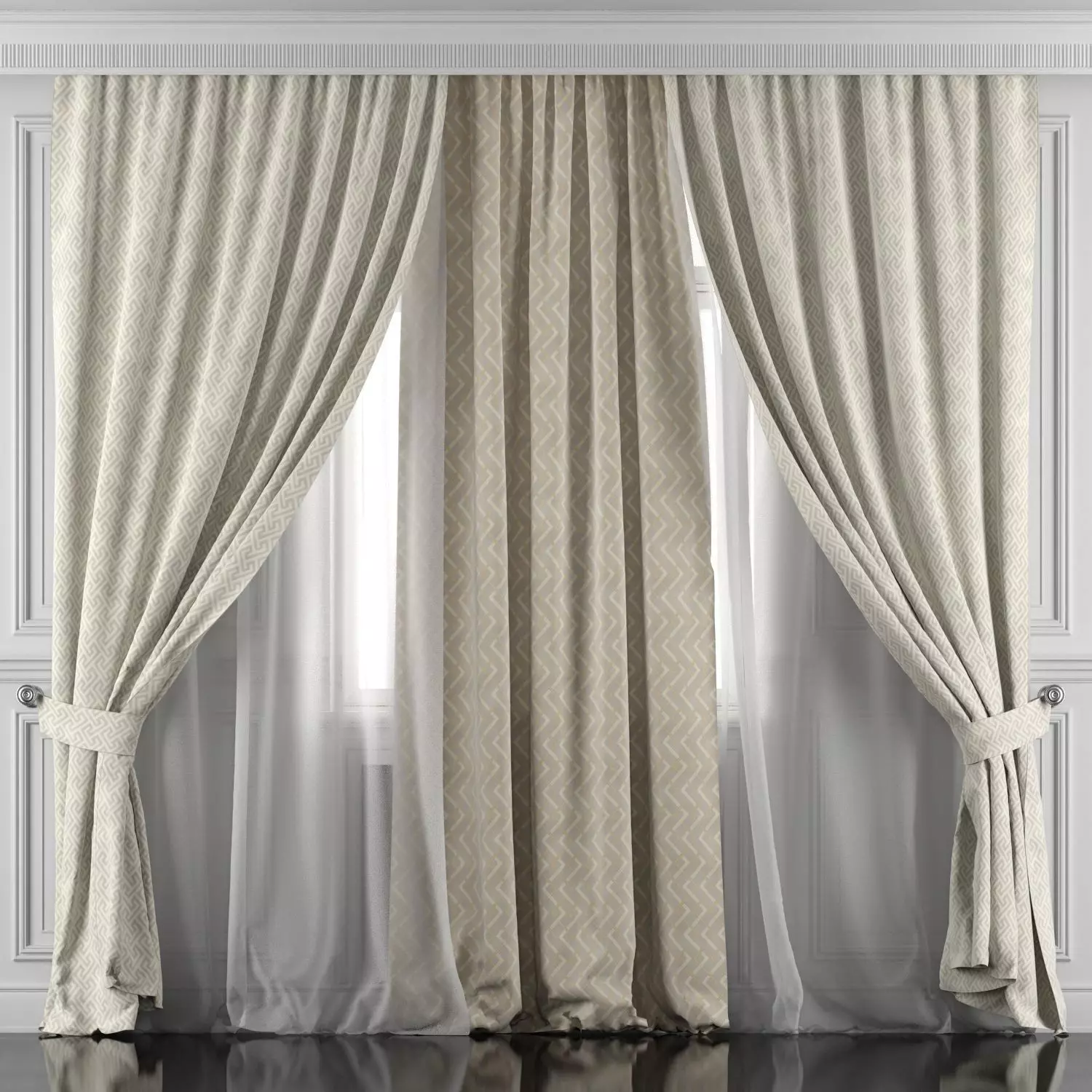 Curtain Set 415 3D model_0