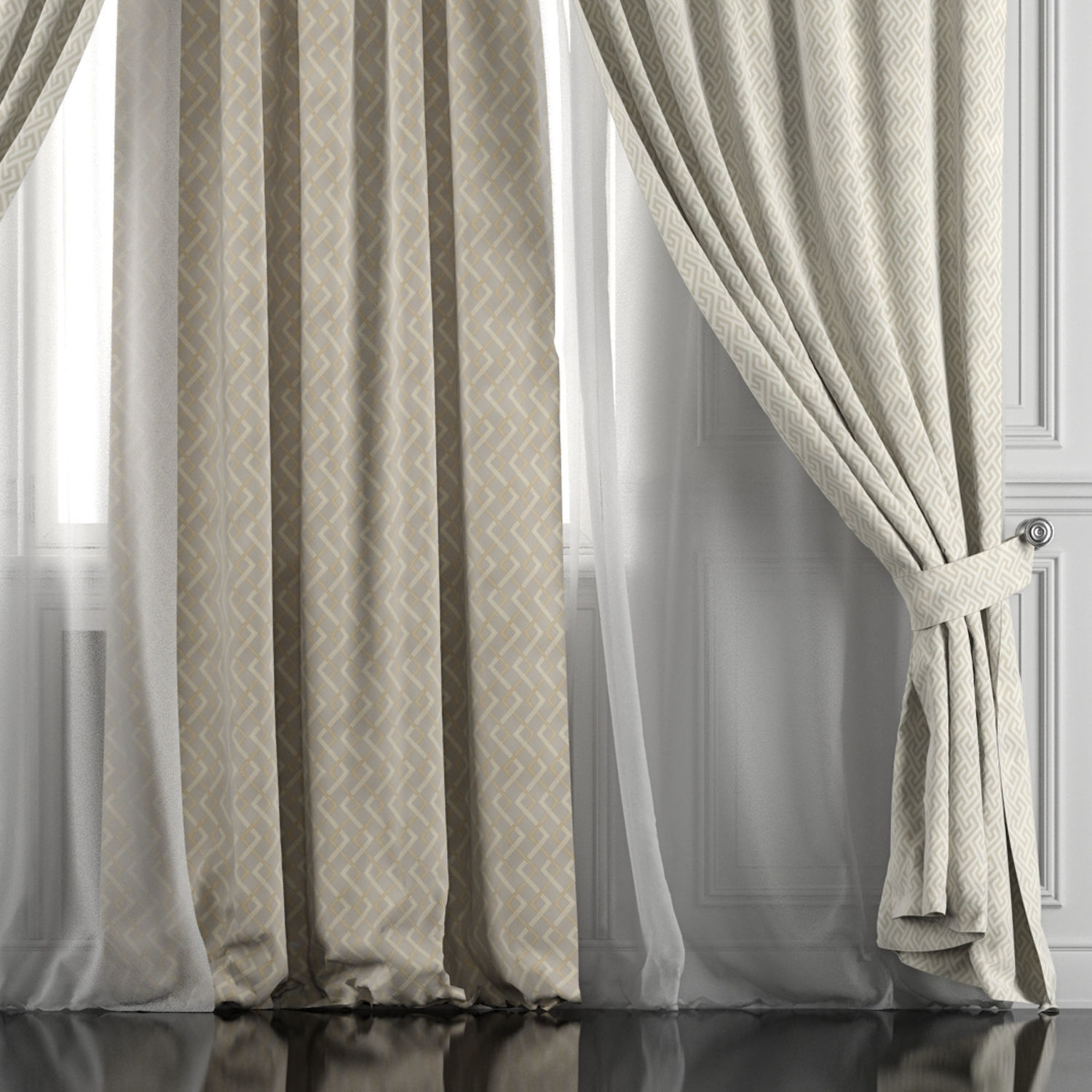 Curtain Set 415 3D model_2