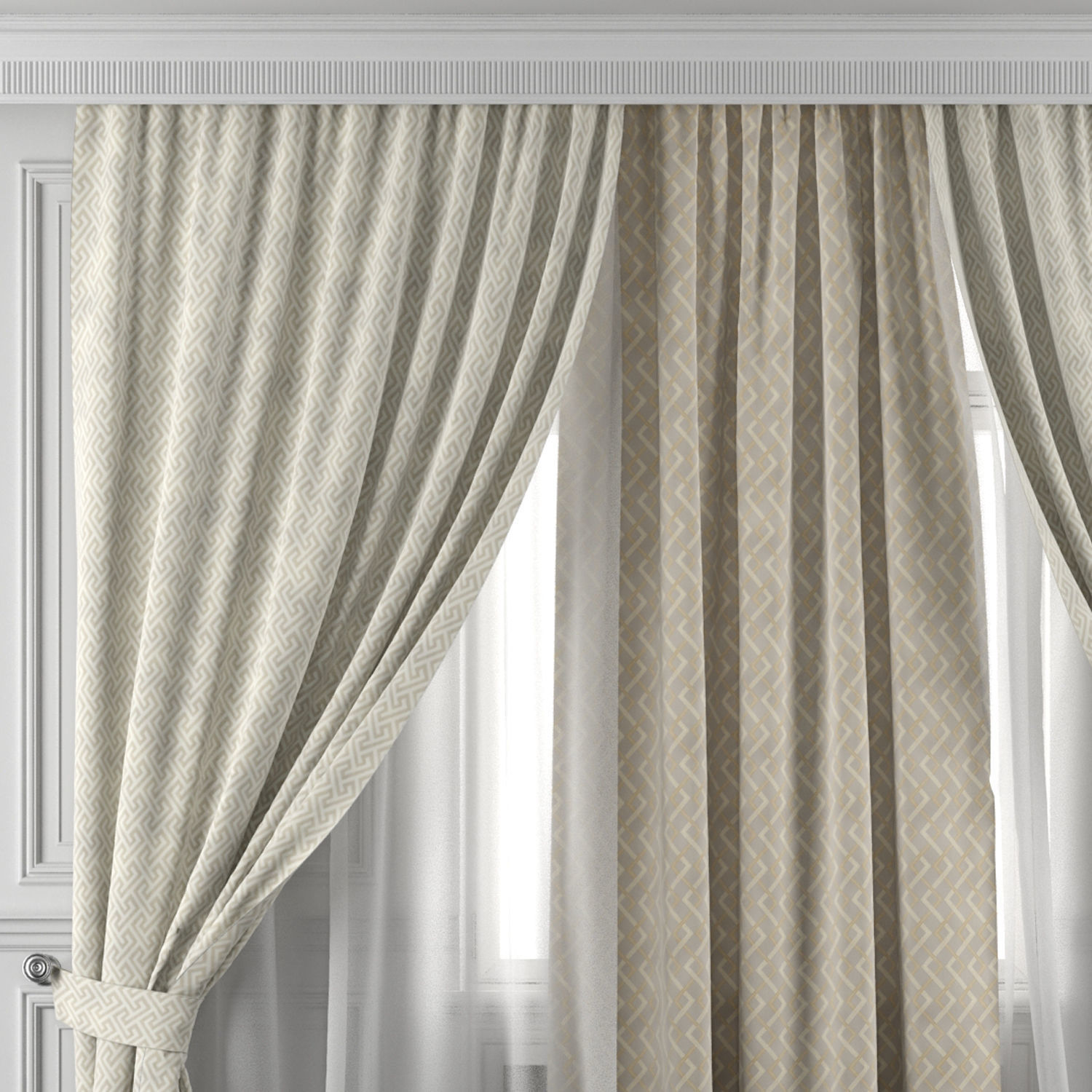 Curtain Set 415 3D model_1