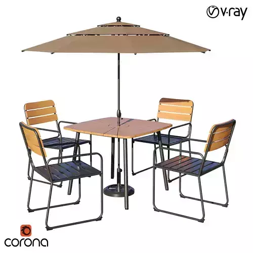 Teillon Oval 4 - Person  Long Dining Set 1