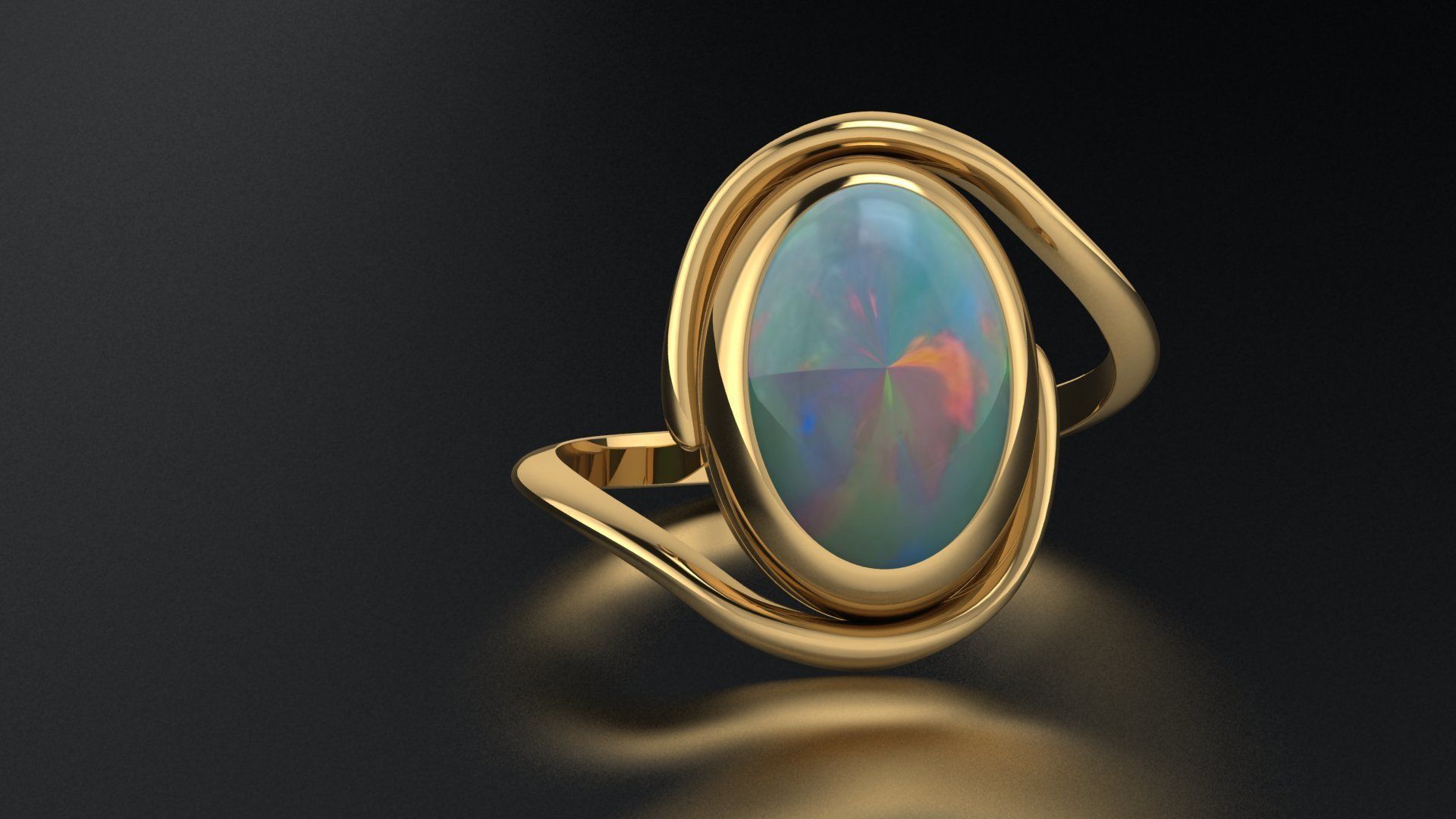 Opal ring 1 3D print model_3