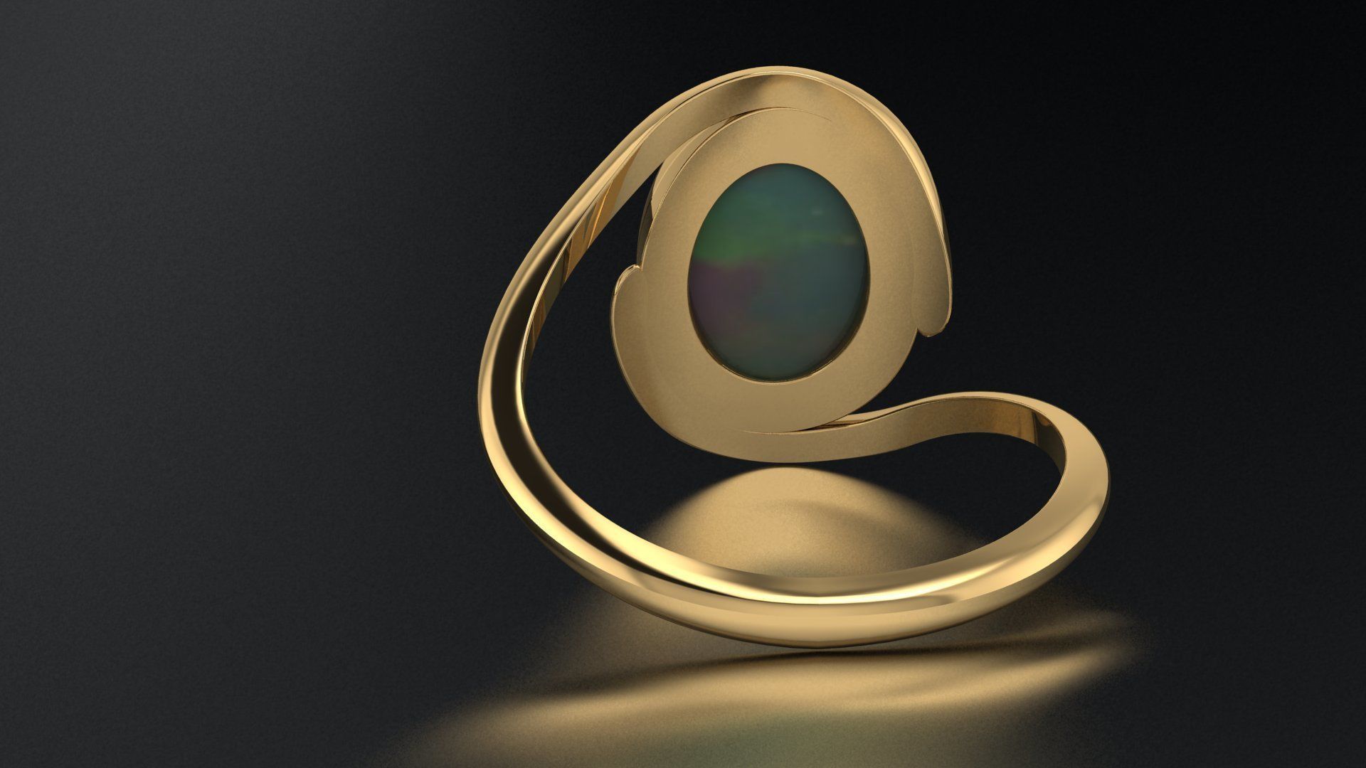 Opal ring 1 3D print model_1