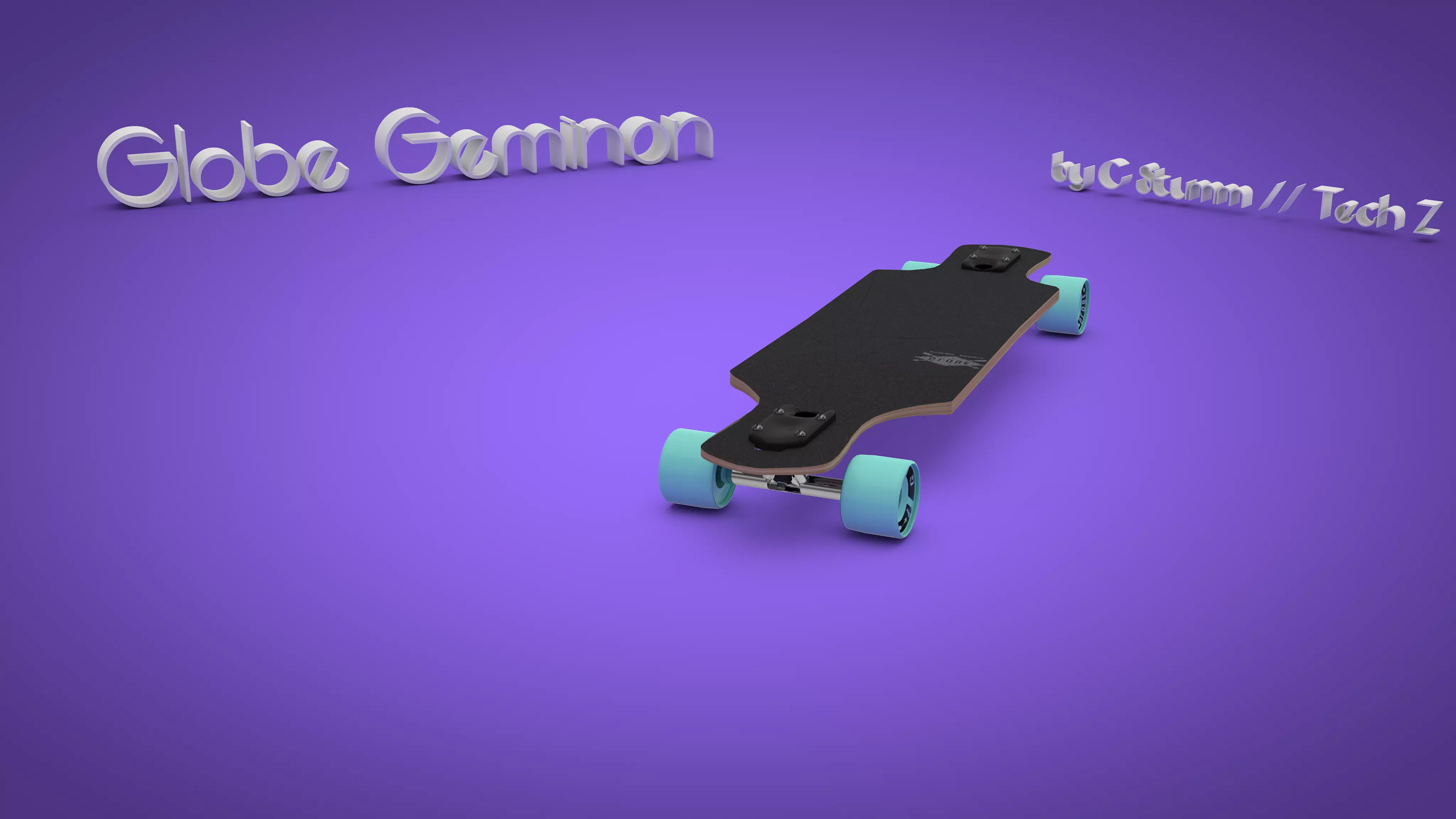 Longboard skateboard 3D model_0