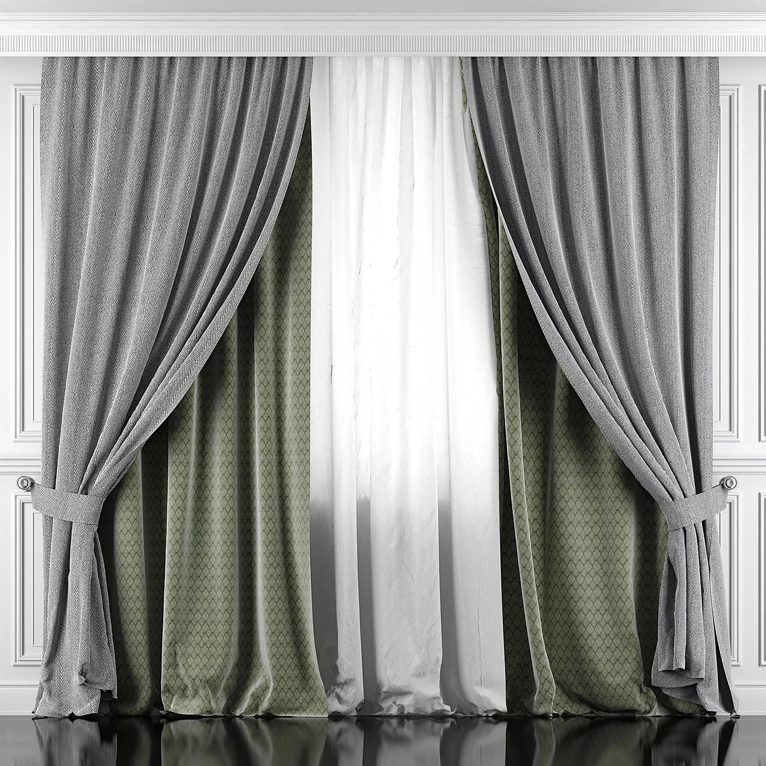 Curtain Set 419 3D model_0