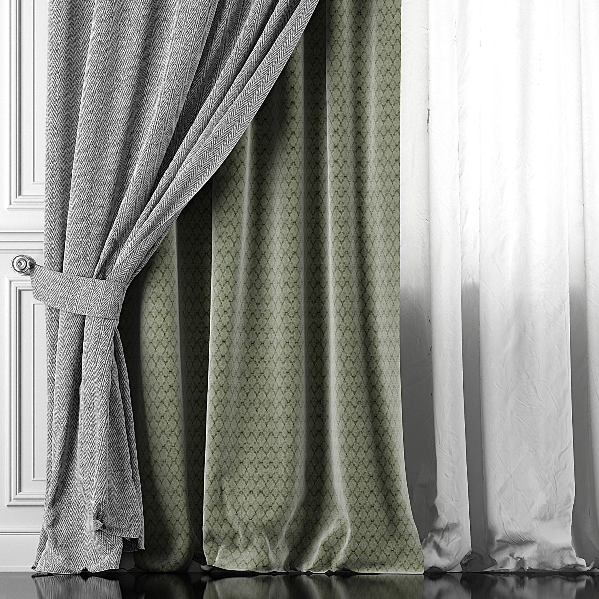 Curtain Set 419 3D model_1