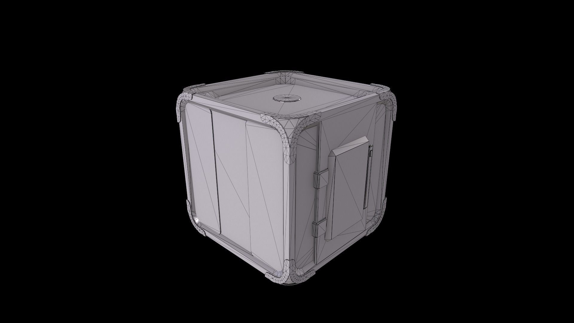 Game ready sci-fi crate Low-poly 3D model_6
