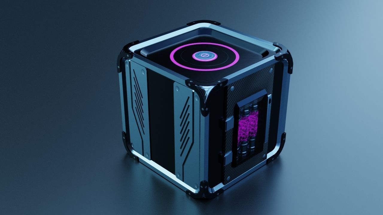 Game ready sci-fi crate Low-poly 3D model_3