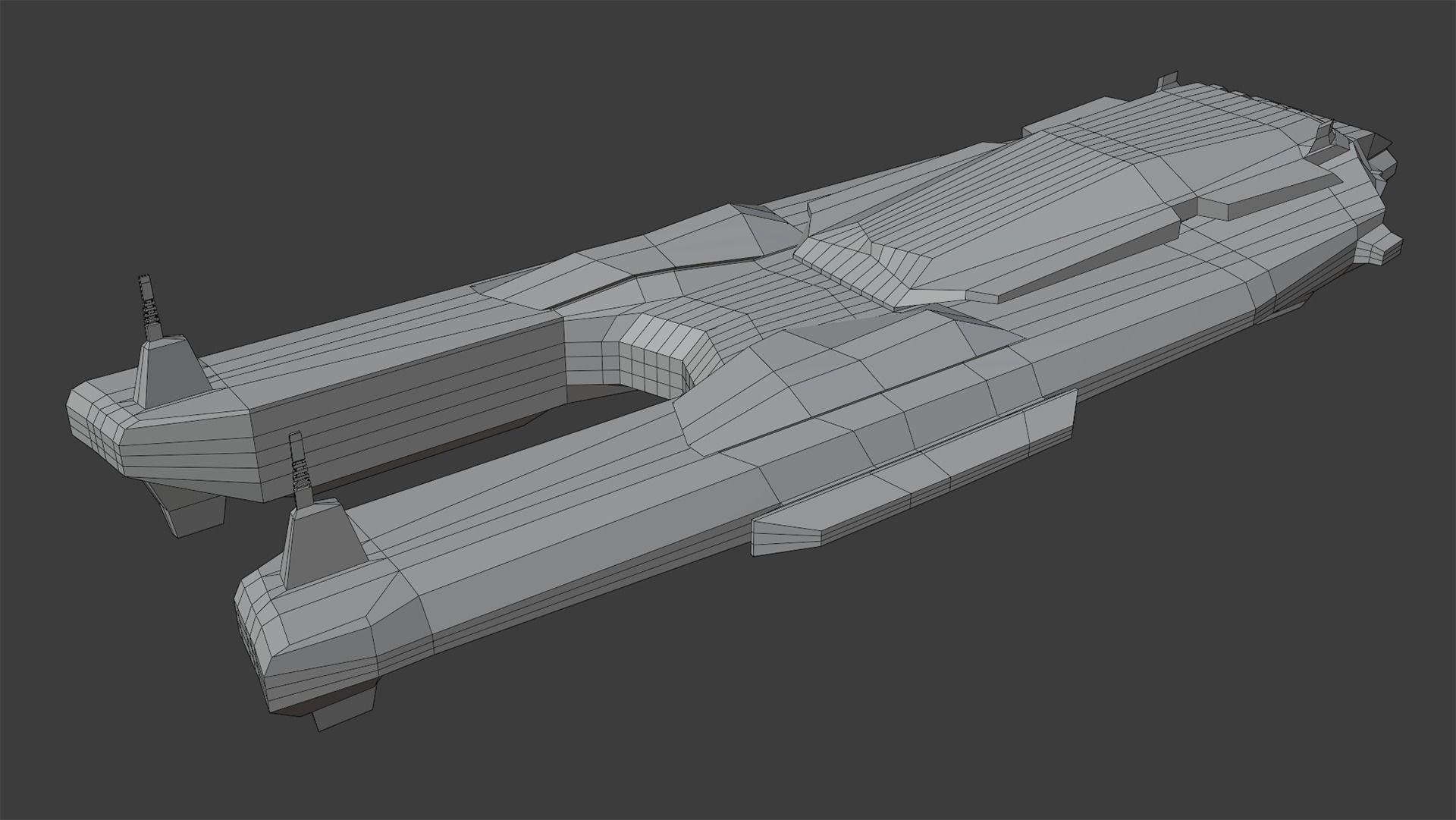 Spaceship fleet 3D asset pack Low-poly 3D model_16