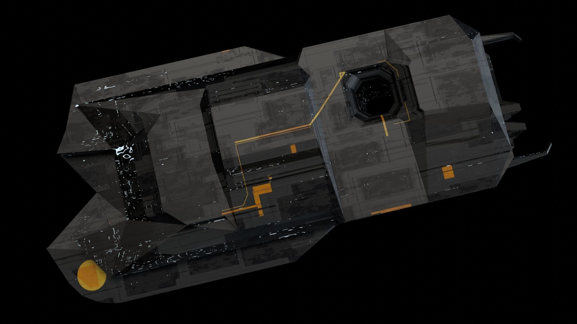 Spaceship fleet 3D asset pack Low-poly 3D model_14