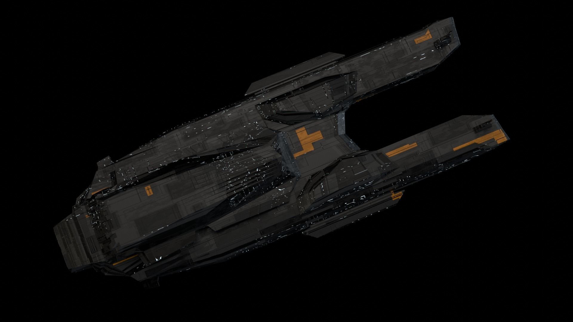 Spaceship fleet 3D asset pack Low-poly 3D model_3