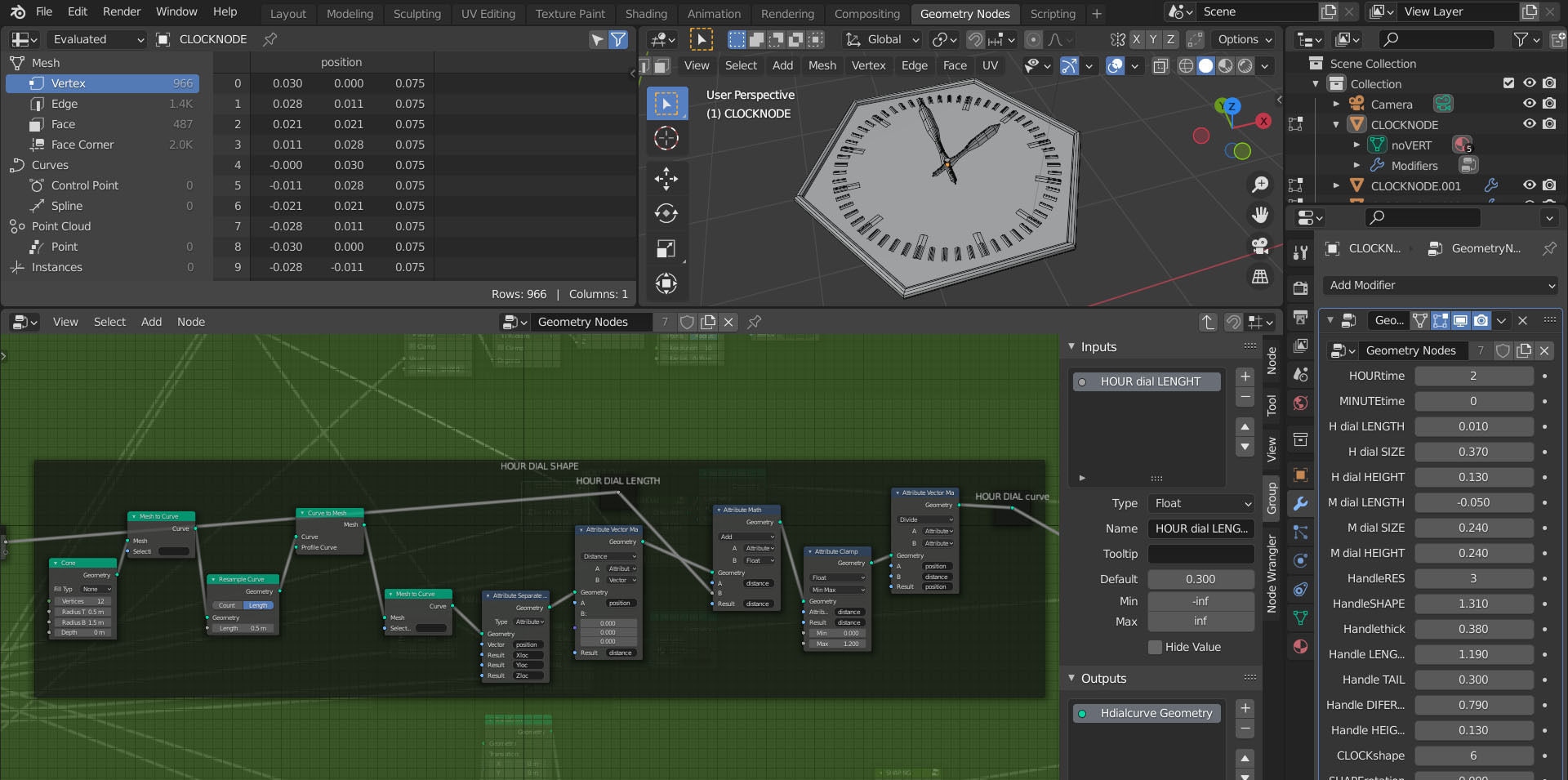 Clock - Geometry nodes Low-poly 3D model_2