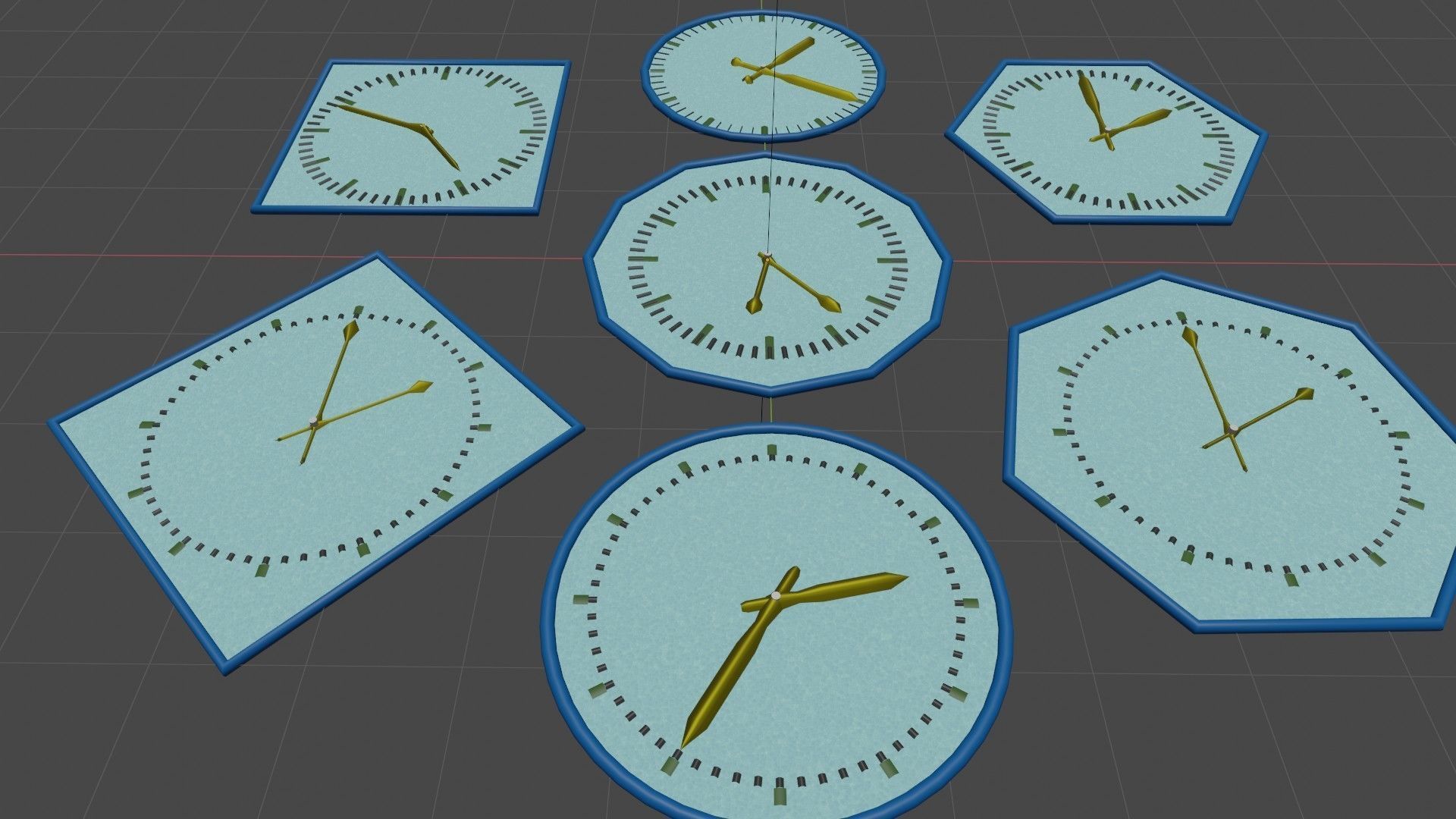 Clock - Geometry nodes Low-poly 3D model_6