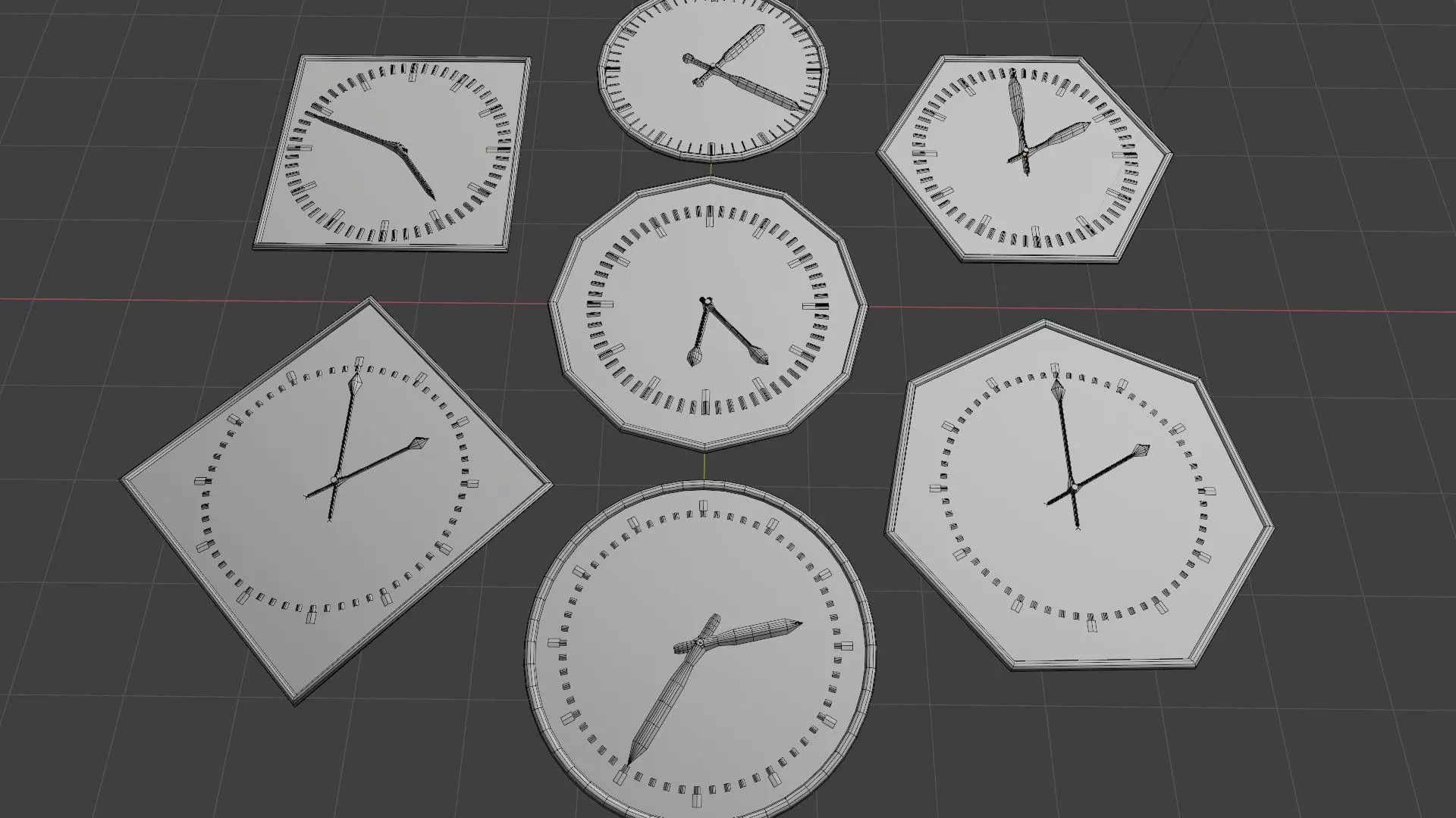 Clock - Geometry nodes Low-poly 3D model_0