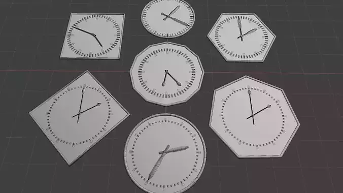 Clock - Geometry nodes Low-poly 3D model