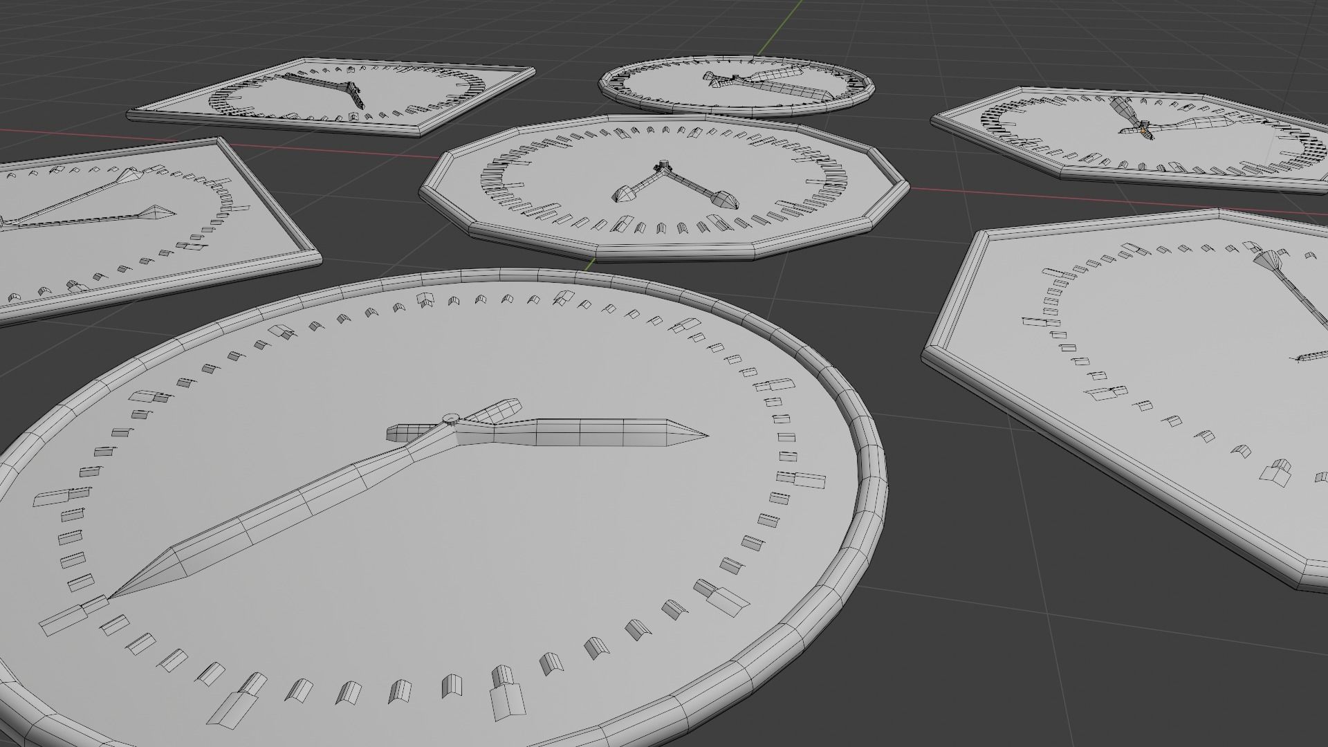 Clock - Geometry nodes Low-poly 3D model_5