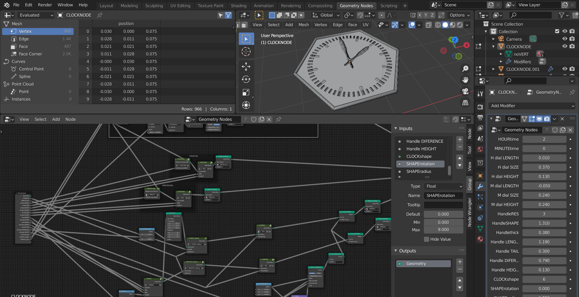 Clock - Geometry nodes Low-poly 3D model_9