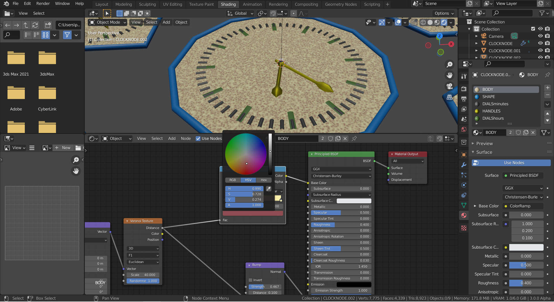 Clock - Geometry nodes Low-poly 3D model_8