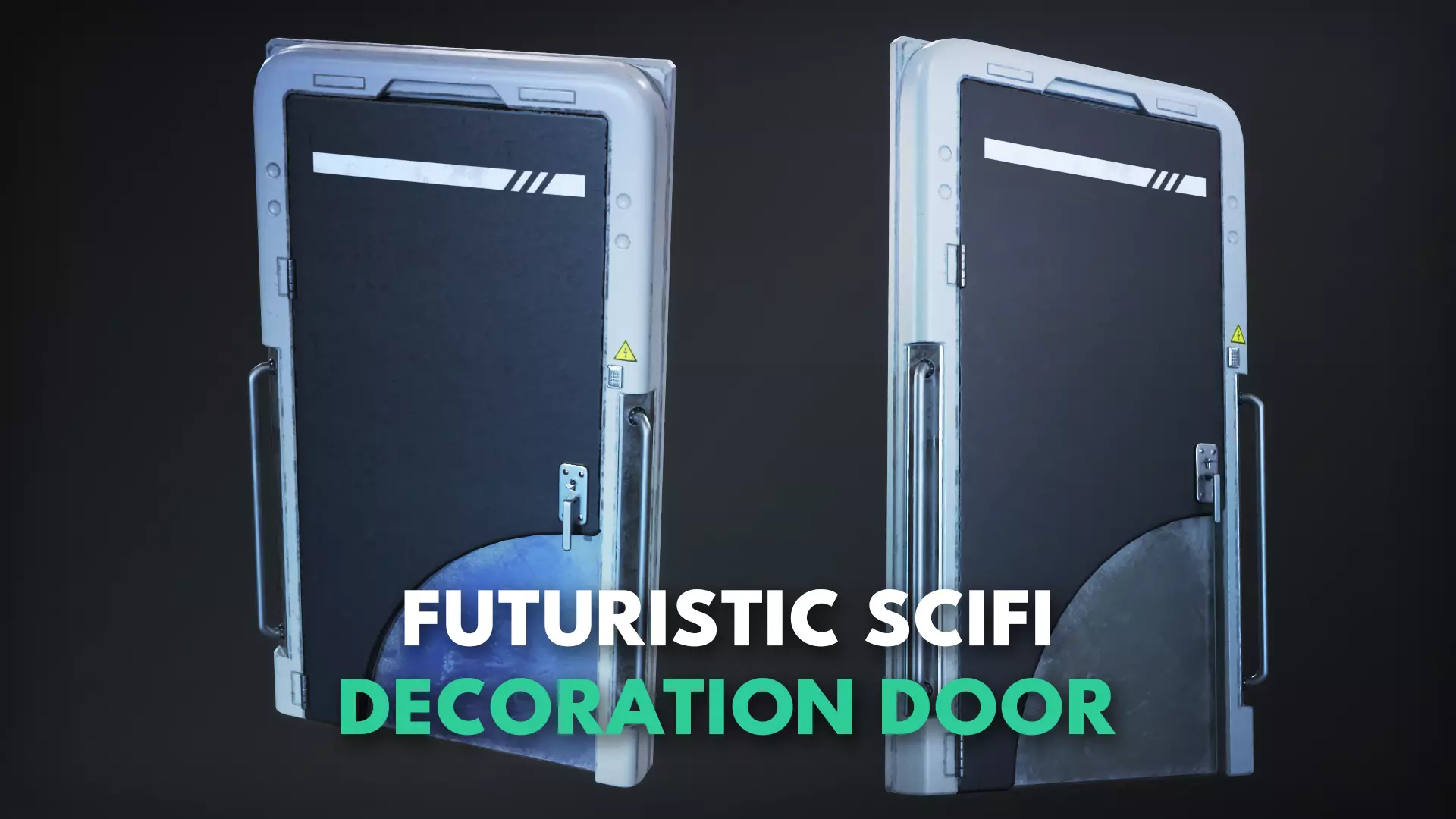 Futuristic Scifi Decoration Door -Game Ready- PBR Low-poly 3D model