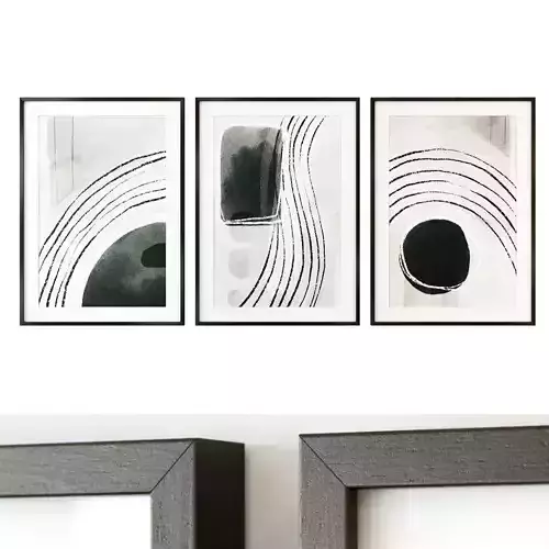 Triptych abstract poster set