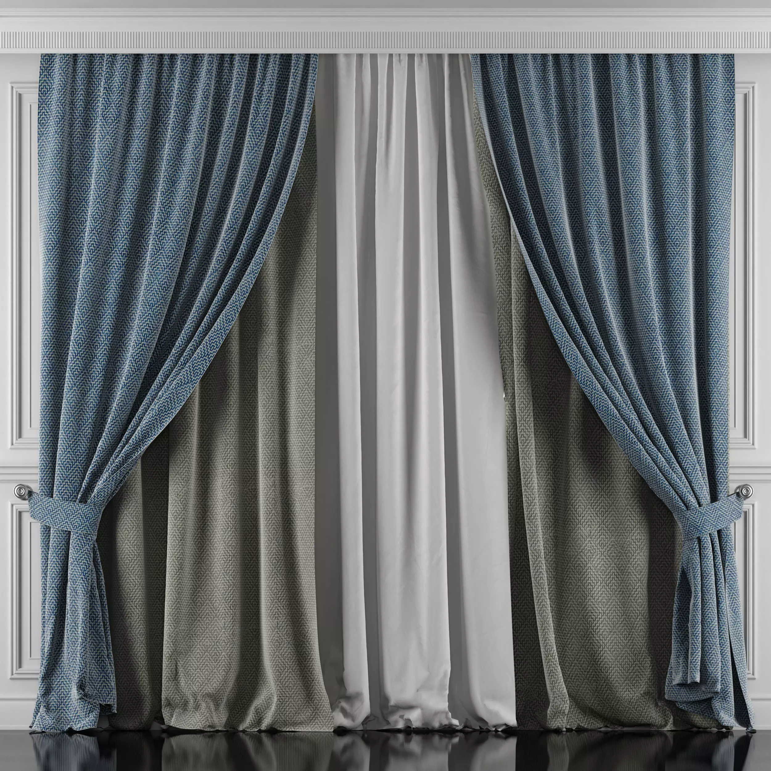 Curtain Set 425 3D model_0