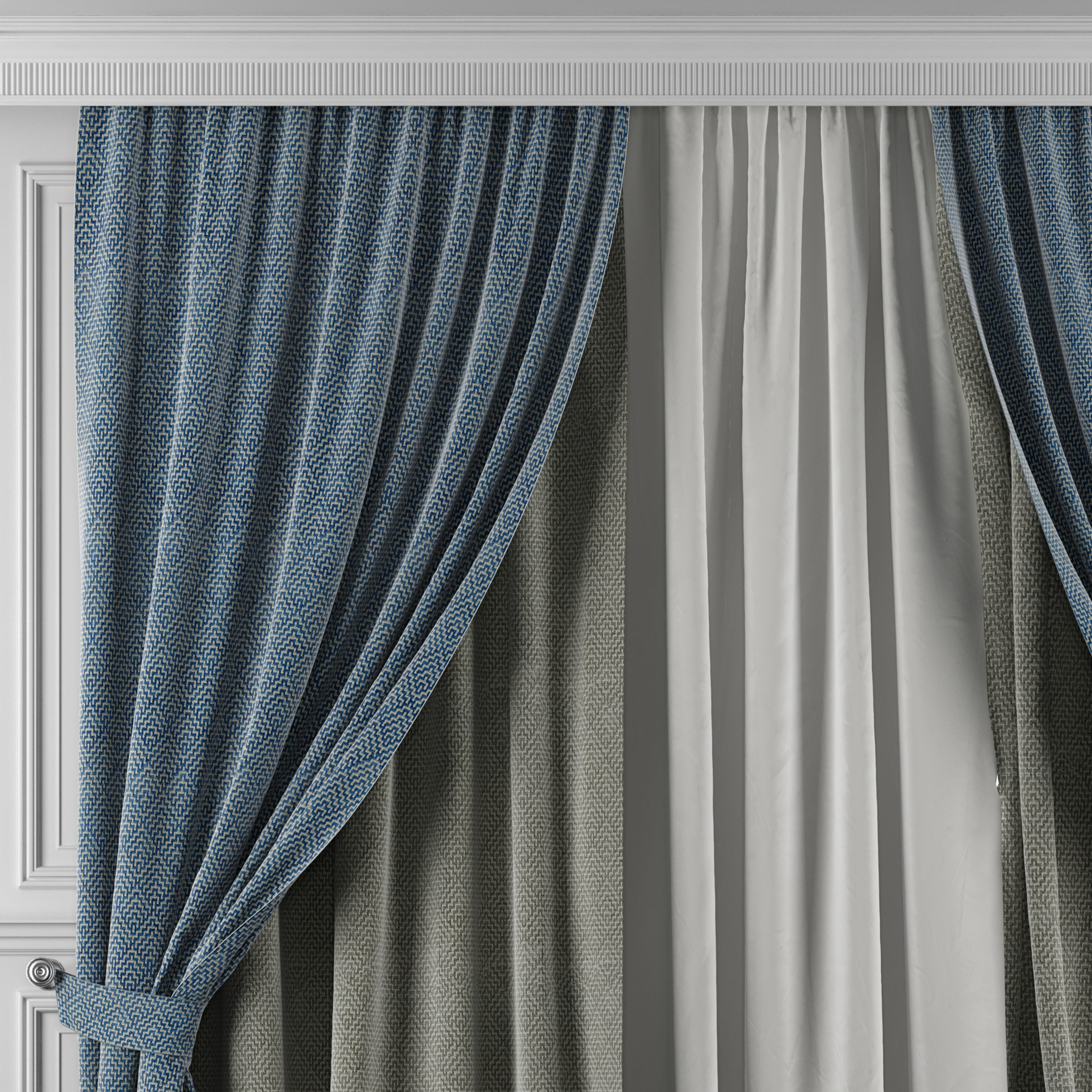 Curtain Set 425 3D model_1