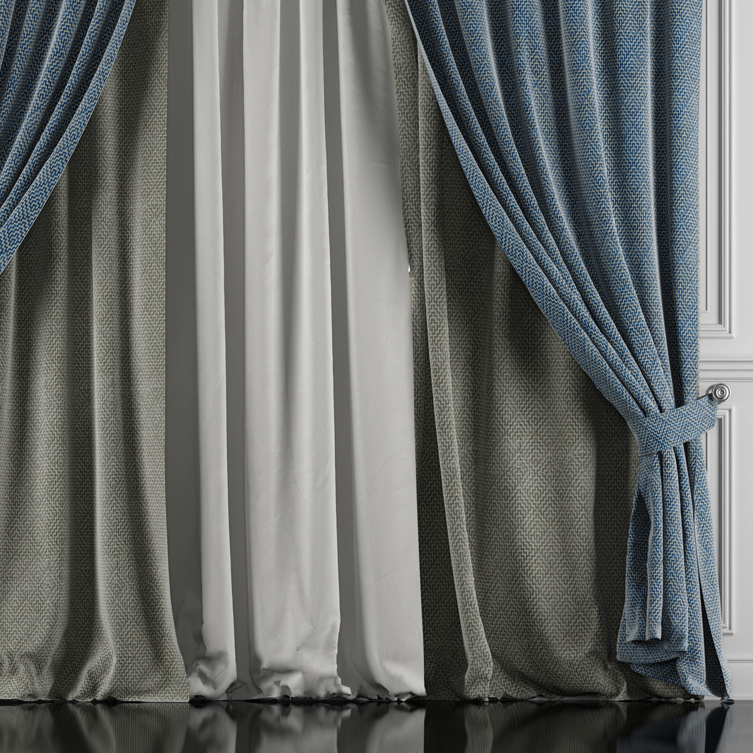 Curtain Set 425 3D model_2