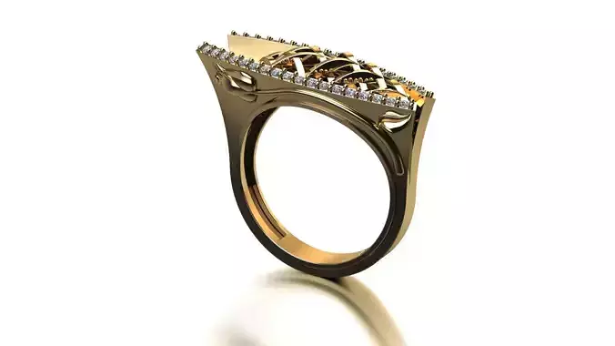 basket  flower  ring with stones