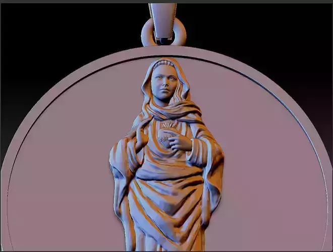 Virgin Mary Pendant 3D print model