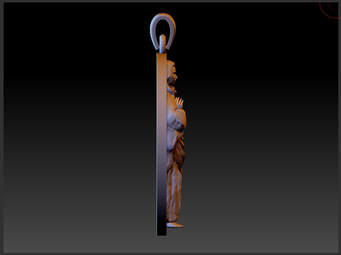 Virgin Mary Pendant 3D print model_8