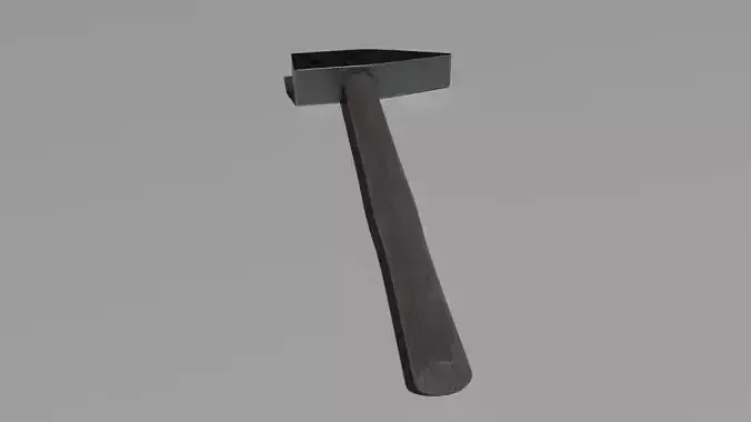Hammer with wooden handle 3D model